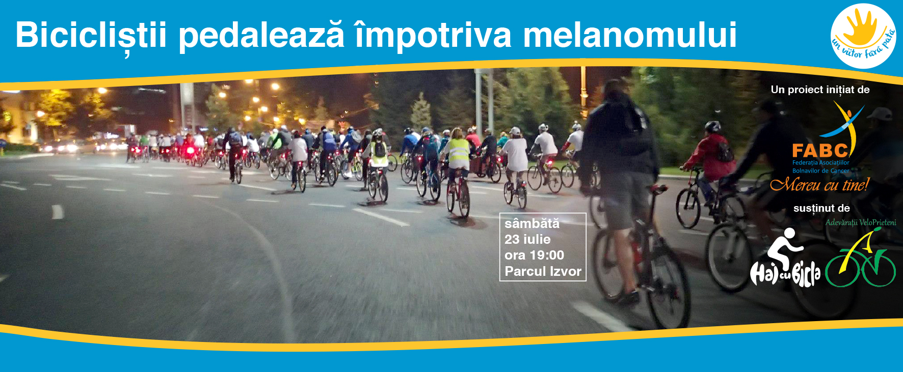 biciclistii pedaleaza importriva melanomului malign